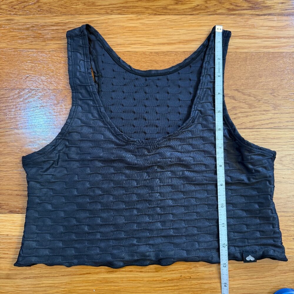 Booty By Brabants Croco Skin Seamless Stretchy Crop Top in Black - One Size - Picture 3 of 6
